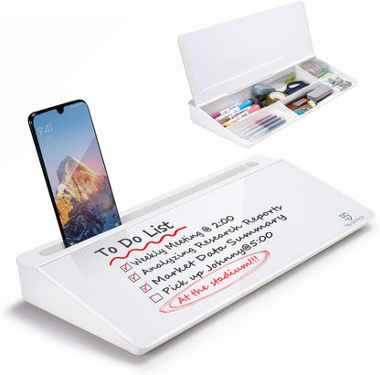 Small Glass Desktop Whiteboard Dry-Erase-Board for Office, Home, School Supplies ×2