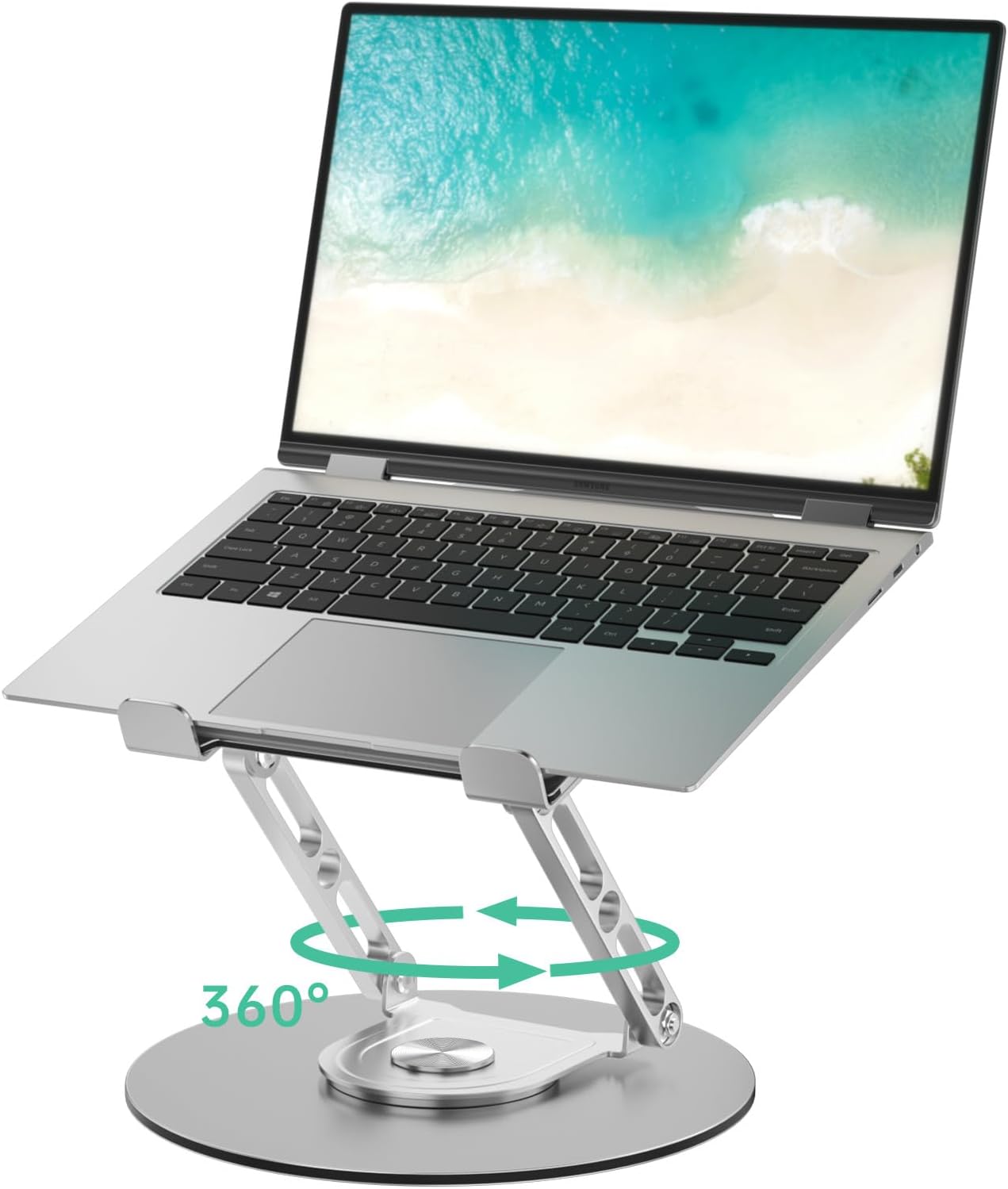 Laptop Stand for Desk Adjustable Computer Stand with 360 Rotating Base Ergonomic Laptop Riser Mount for Desk Foldable Protable Computer Desk Fits with MacBook Pro Air, Rectangle