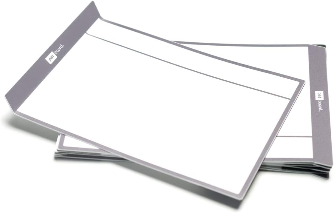 PATboard Scrum Board and Kanban Board - Magnetic Task Cards - L (Large) - Set of 8 - Grey