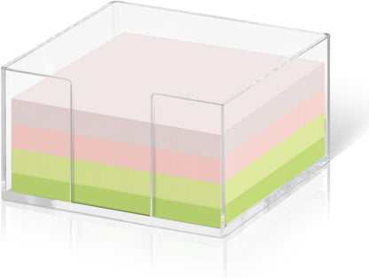 Acrylic Post It Note Dispenser,3 x 3 Sticky Note Holder,Post It Note Holder for Desk,Acrylic Sticky Note Holder for School and Office Desk Organizer