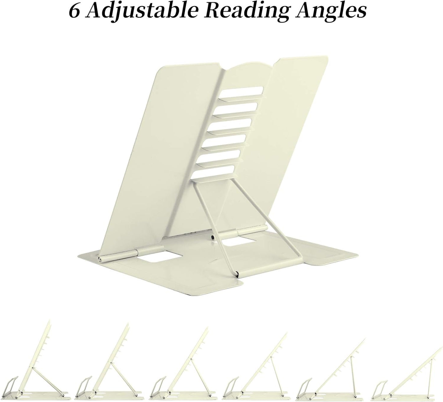 MSDADA Desk Book Stand Metal Reading Rest Book Holder Adjustable Cookbook Documents Holder Bookstands for Recipes Textbook Music Books, the First Day of School Gift for Students, Teachers (Light Blue)