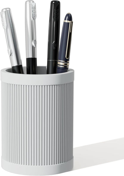 HighHerz Aesthetic Pen Holder For Desk, Modern Silicone Pencil Holder, Stylish Office Desk Decor, Made of 5 mm Thickened Premium Silicone, Office Desk Organizer And Accessories (Black)