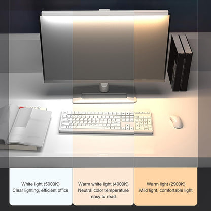 Computer Monitor Lamp, LED Screen Light Bar for Eye Caring, Stepless Dimmable, Touch Control, Office Monitor Light (White)