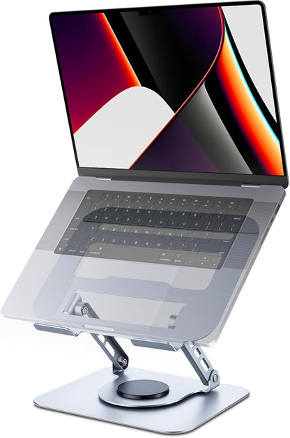 Leeboom Laptop Stand for Desk, Ergonomic Adjustable Aluminum Foldable Portable Computer Stand, Lecterns & Podiums, Fits 10-15.6" MacBook Air Pro HP Lenovo Dell Laptops & Tablets(Silver)