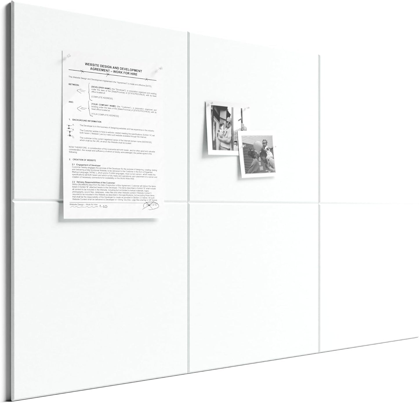 Bumusty Large Cork Board Alternative-48 x 36" Felt Bulletin Board Tiles, with 30 Pushpins, 70 Adhesive Tabs, Bold-Stripe 12-Pack, Cork Boards for Office Push Pin Board Felt Board-Carbon Blue