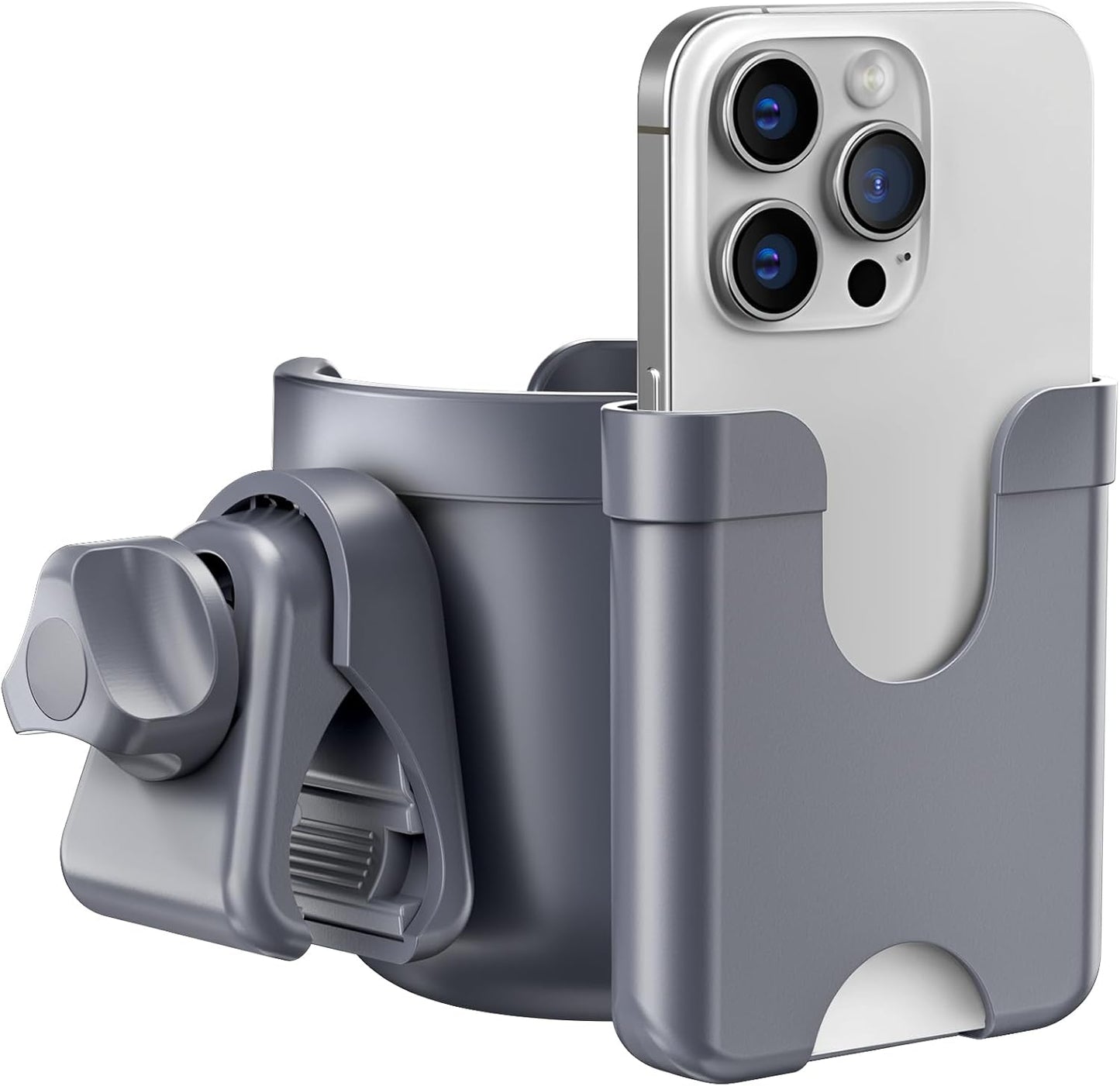 Guiseapue Cup Holder for Walker: Stroller Cup Holder Attachment with Phone Holder, Wheelchair/Stroller Accessories for Rollator, Bike, Scooter, Baby Essentials, Gifts for New Mom
