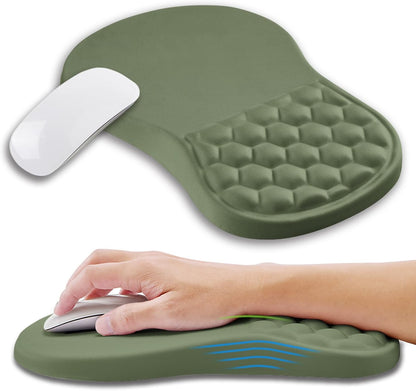 Ergonomic Mouse Pad Wrist Support with Memory Foam Massage Bulge, Carpal Tunnel Pain Relief Mousepad Wrist Rest for Mouse(12x8 inch, Silver Gray Light Purple)