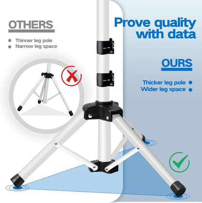 Projector Stand, 33LB Load Bearing & 22-55" Height Adjustable, for Projector/Laptop/DJ Gear, Outdoor/Office/Studio - Stable Base (Black)