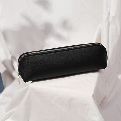 Canvas Pencil Case Cotton Canvas and Simple Multifunctional Pencil Bag Zipper Portable Storage (Black)