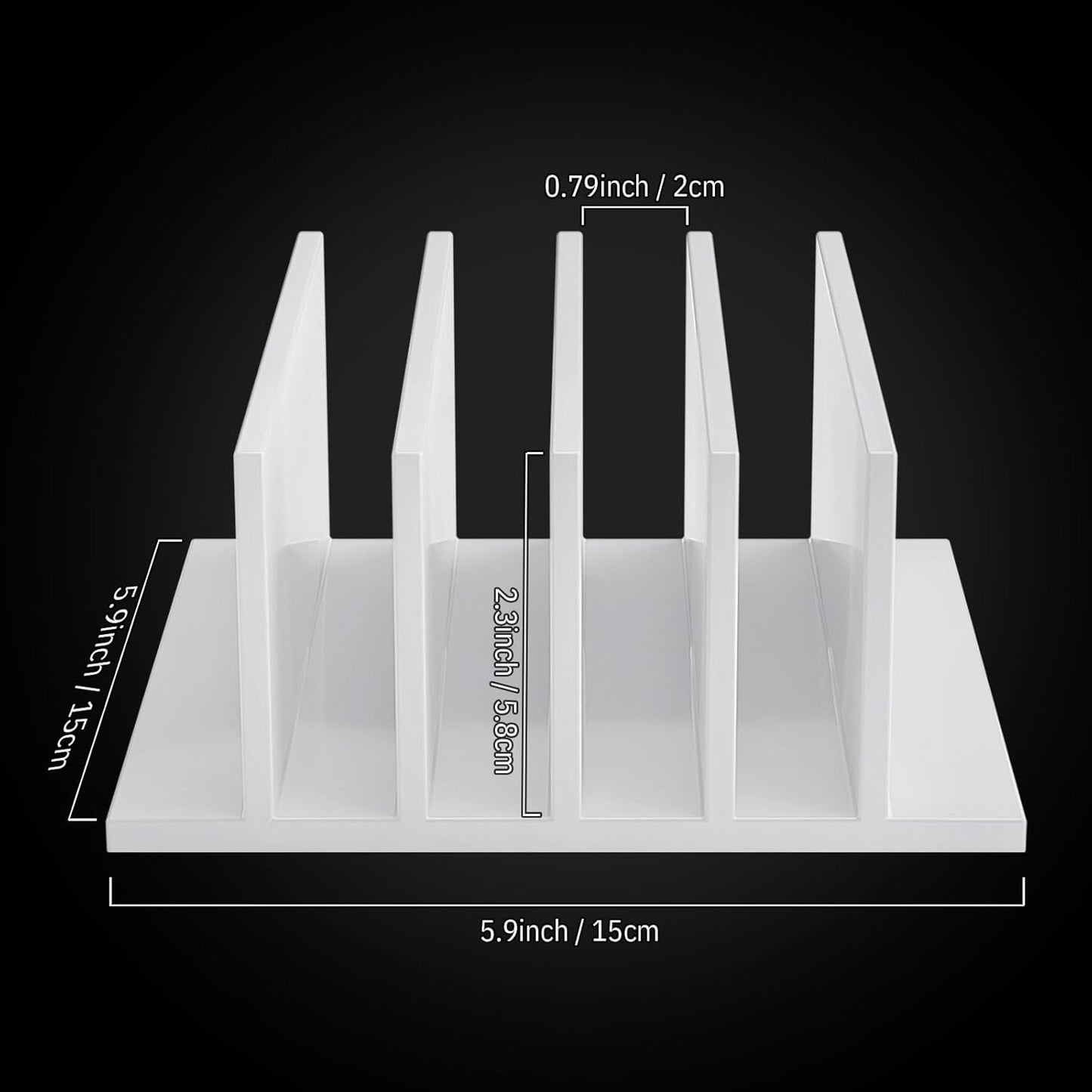 Frienda 1 Piece 4-Compartment Acrylic Vertical Laptop Stand, Can Accommodate with a Thickness of Less Than 2 cm, Fits Most Laptop (Black)