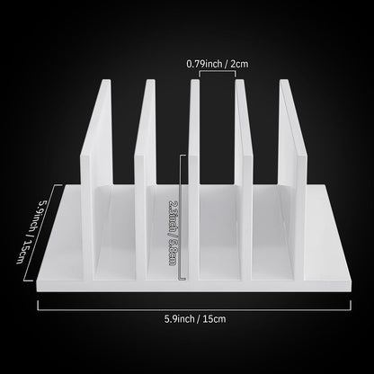 Frienda 1 Piece 4-Compartment Acrylic Vertical Laptop Stand, Can Accommodate with a Thickness of Less Than 2 cm, Fits Most Laptop (Black)