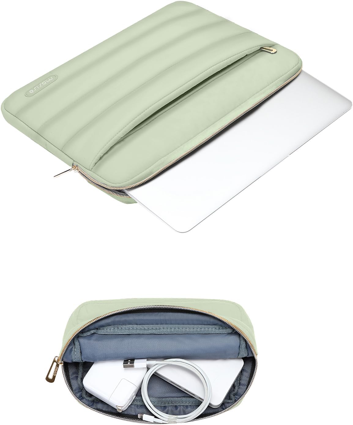 MOSISO Laptop Case 13.3 inch,13-13.3 inch Puffy Laptop Sleeve Compatible with MacBook Neo/Air 13.6 M5 M4 M3 M2 M1/Pro 13/14,HP Dell ASUS Lenovo,Polyester Horizontal Bag with Small Case, Sand