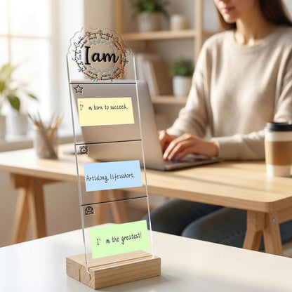 Monitor Memo Board Computer Monitor Memo Board Sticky Note Organizer Hold On Partner Im Overstimulated Sign Acrylic Desk Accessories Removable Wooden Base Set Sticky Notes 100 Sheets 11.8×3.1 inches