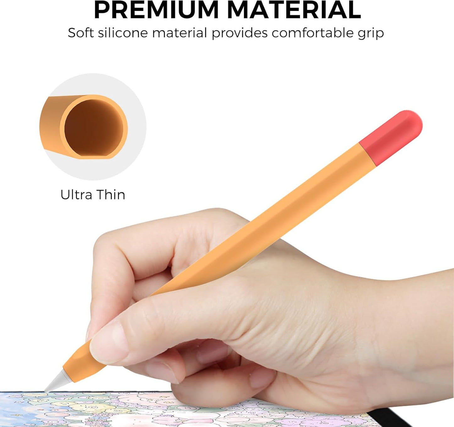 AhaStyle Silicone Case for Apple Pencil (USB-C) 2023 Ultra Thin Proteative Cover Skin Apple Pencil Sleeve Anti-Slip Grip Compatible with Apple Pencil USB C (Lavender)