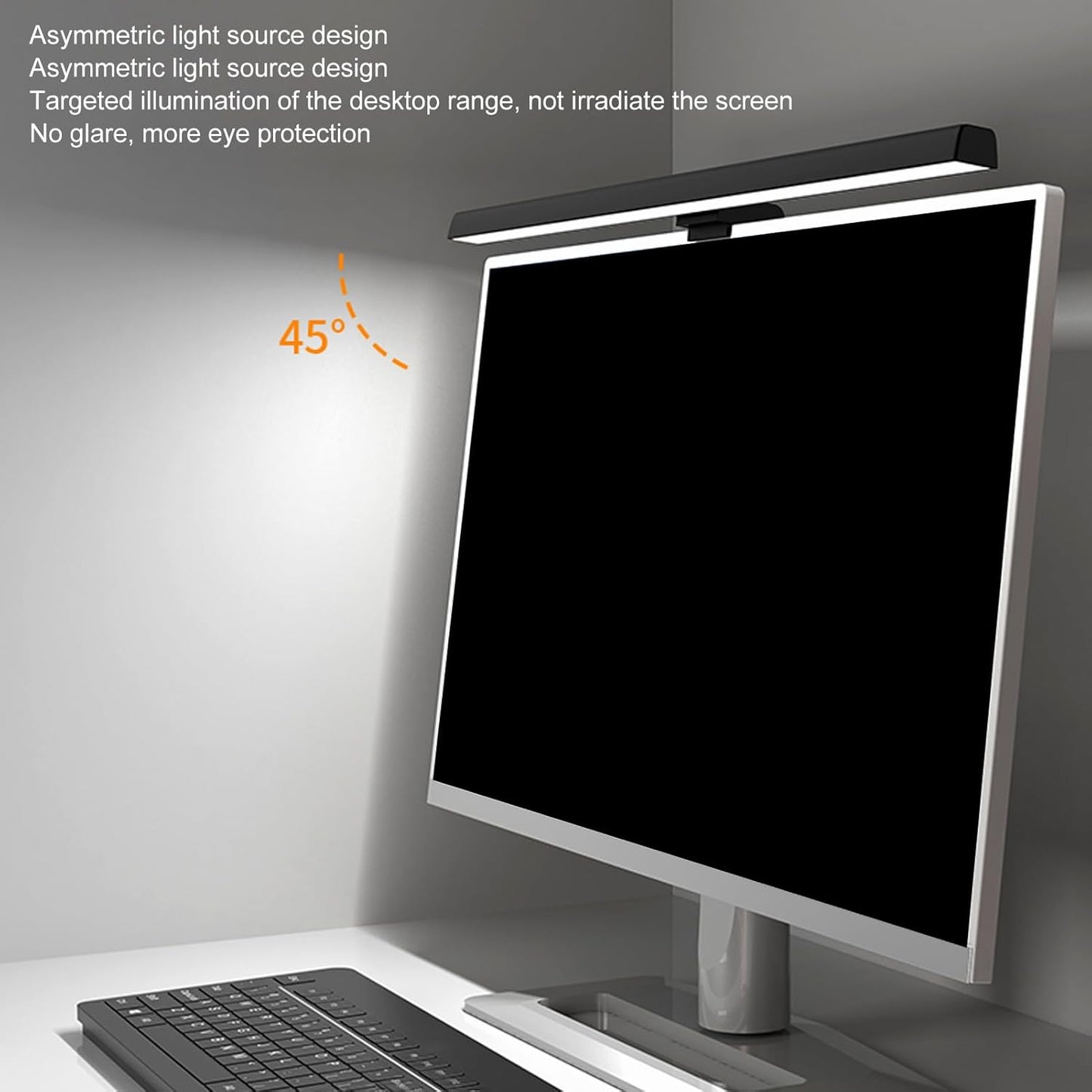 Computer Monitor Lamp, LED Screen Light Bar for Eye Caring, Stepless Dimmable, Touch Control, Office Monitor Light (White)