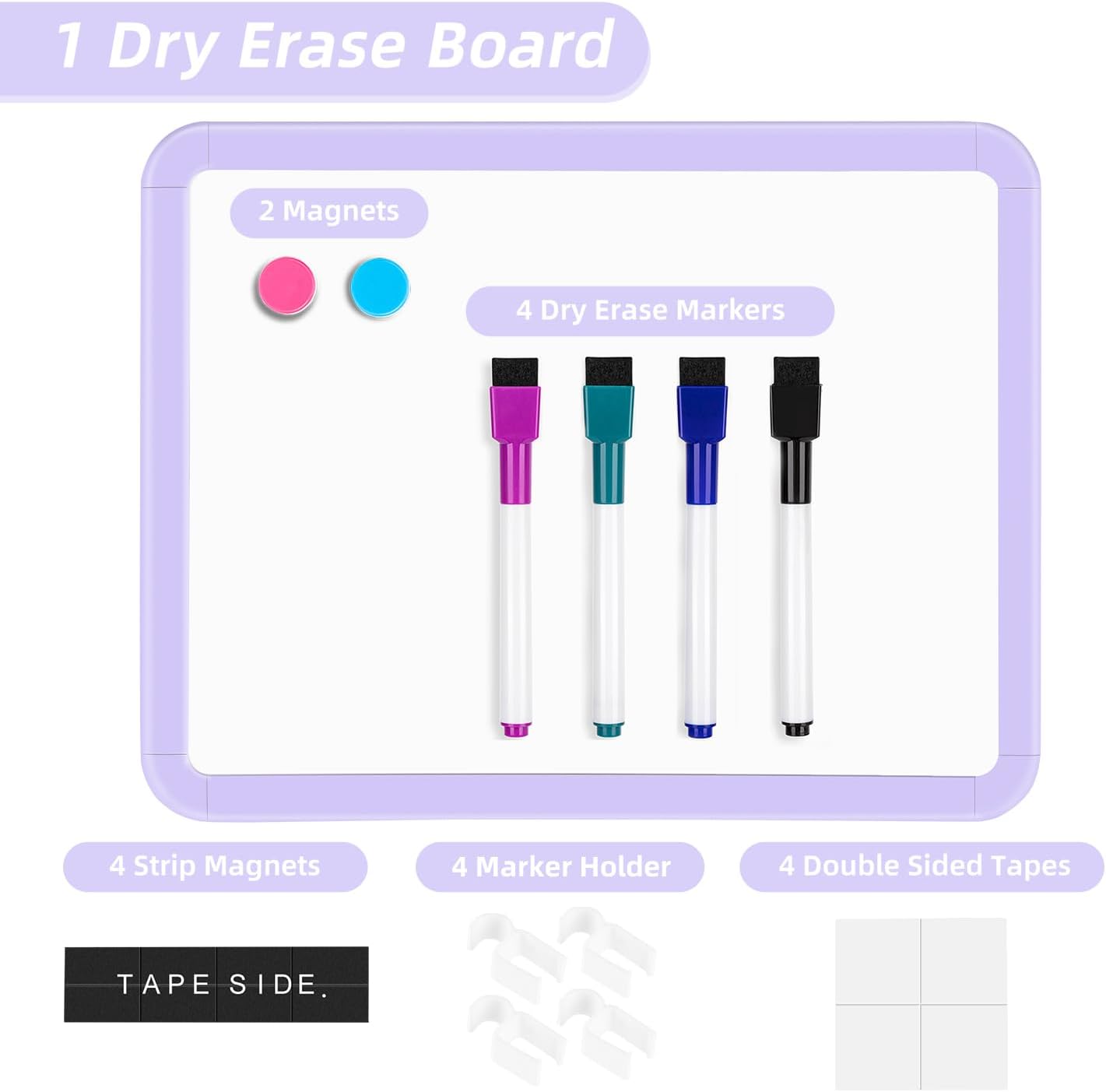 VUSIGN Small Dry Erase Whiteboard, 8.5 x 11 Inches White Board for Kids, Students, Fridge, Locker, Mini Dry Erase Board