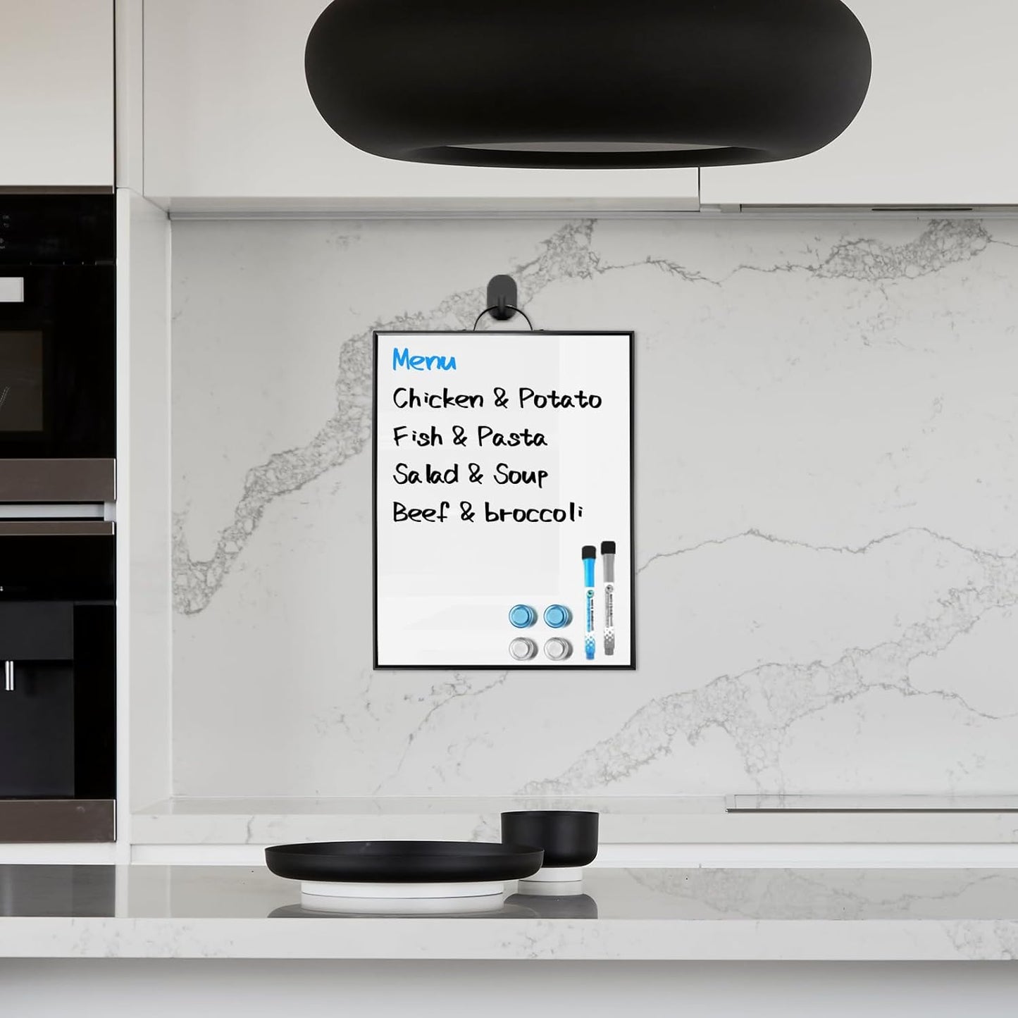 Weekly Planner Dry Erase Calendar for Wall Hanging, 16"x12" Aluminum Frame Whiteboard Calendar with Handle, Portable White Board as Office to Do List, Meal Planner for Home Kitchen