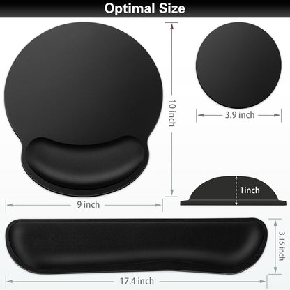 Ergonomic Keyboard Wrist Rest, Mouse Pad with Wrist Rest Anime, Cat Gaming Mousepad with Wrist Support, Memory Foam Wrist Rest Set for Computer Keyboard, Funny Cute Office Desk Accessories