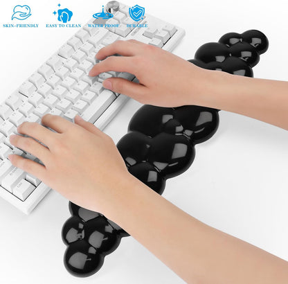 Gel Cloud Keyboard and Mouse Wrist Rest, Cute Wrist Support and Arm Support Keyboard Rest for Keyboard and Mouse Typing Pain Relief，Suitable for Office/Computer/Laptop/Gaming（White）