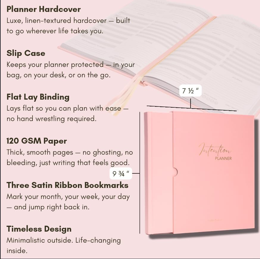 Pland Studio 90-Day Planner Journal – Undated Daily Goal Organizer in Alabaster Linen | Gratitude Journal, Habit Tracker, Vision Board, and Reflection Pages for Mindful Planning