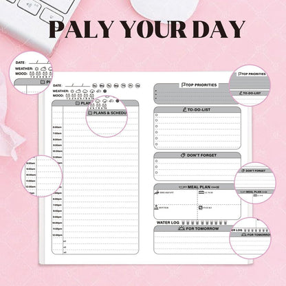 qianshan Travelers Notebook Inserts with PVC Sleeve,Undated Weekly Planner,Weekly To Do List Notepad,TN Journal,30 Sheets,8.5" x 4.7",Pocket Travelers Notebook for Journals,Diaries,Planners,Pink Cat