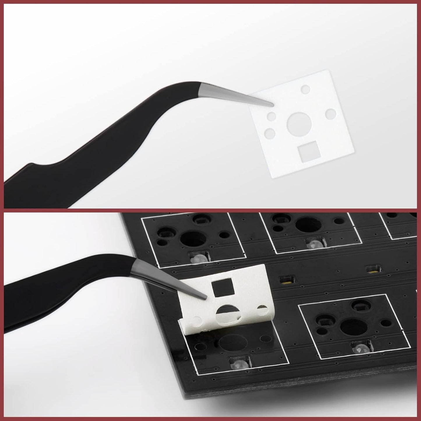 RUNJRX Keyboard PE Switch Pads 0.5mm Thick for 61/64/87/100/104/108 Hot Swap 120Pcs,White