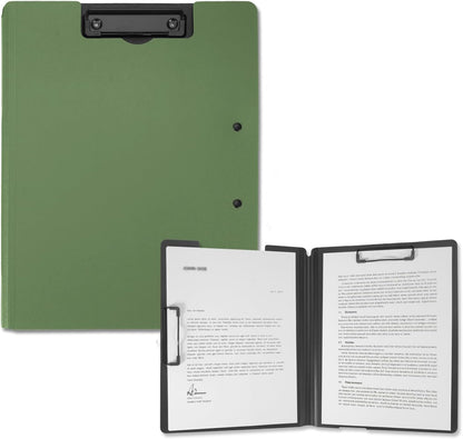 SITHON Foldable Clipboard Folder with Pen Slot, 360° Rotating PP Writing Pad with Dual Low Profile Metal Clips, Durable A4/Letter Size Document Folder for Nurses Classroom Business Office