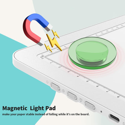Elice Rechargeable A3 Light Pad for Diamond Painting, Magnetic LED Light Board with Physical Button, Super Bright Diamond Art Light Pad, Ultra-Thin Light Box for Tracing, Weeding Vinyl, Artists -Black