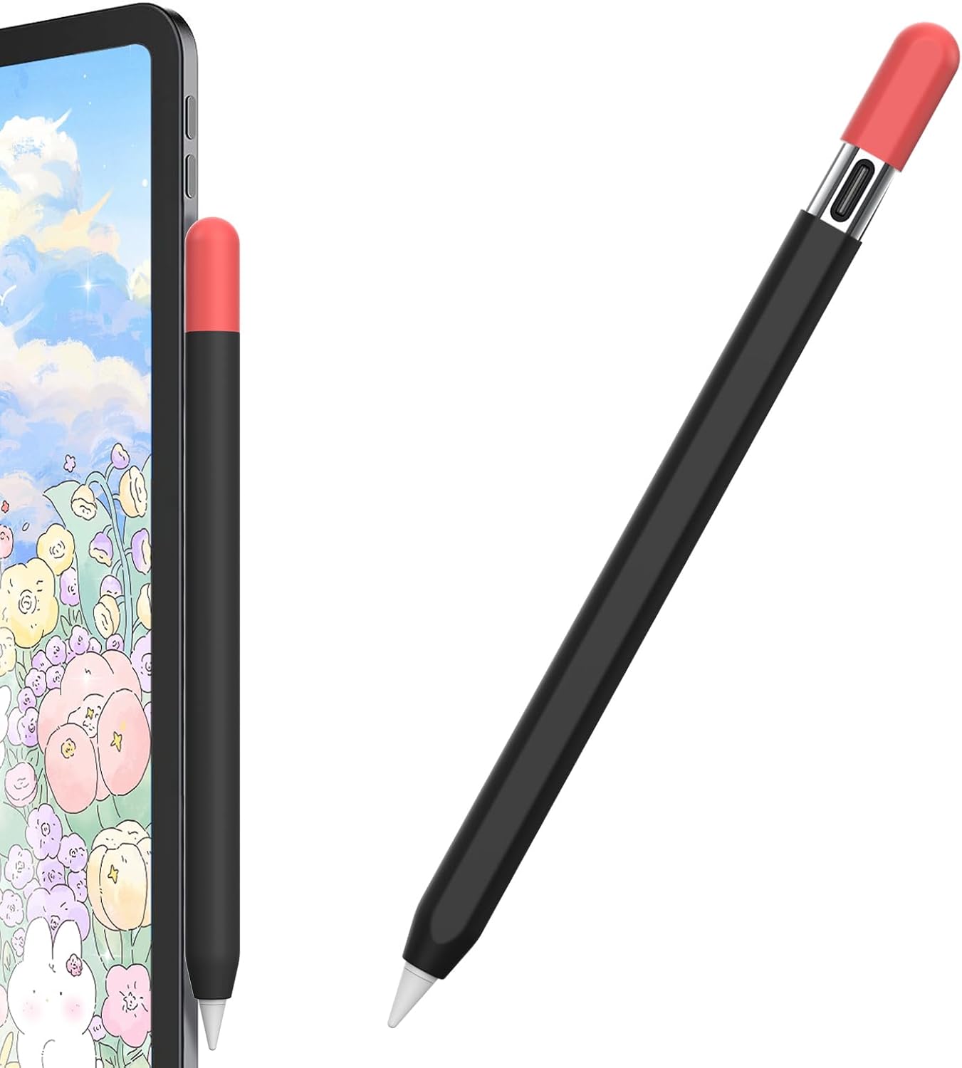 AhaStyle Silicone Case for Apple Pencil (USB-C) 2023 Ultra Thin Proteative Cover Skin Apple Pencil Sleeve Anti-Slip Grip Compatible with Apple Pencil USB C (Lavender)