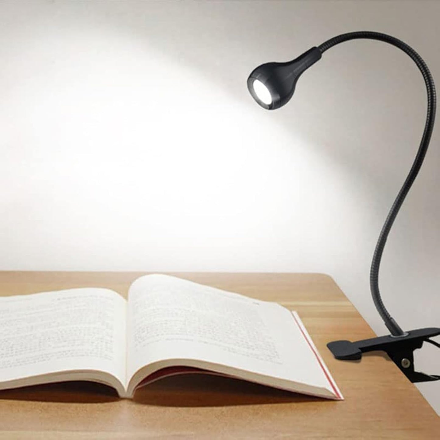 LED Desk Lamp Clip On Light,360°Flexible Gooseneck and Clamp Reading Light,Portable USB Powered Task Light with Clamp,Night Light Clip on for Desk, Bed Headboard and Computers Silver