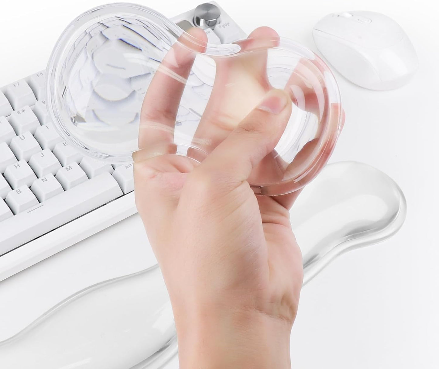 Gel Cloud Keyboard and Mouse Wrist Rest, Cute Wrist Support and Arm Support Keyboard Rest for Keyboard and Mouse Typing Pain Relief，Suitable for Office/Computer/Laptop/Gaming（White）