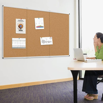 VIZ-PRO Cork Notice Board, 36 X 24 Inches, Silver Aluminium Frame