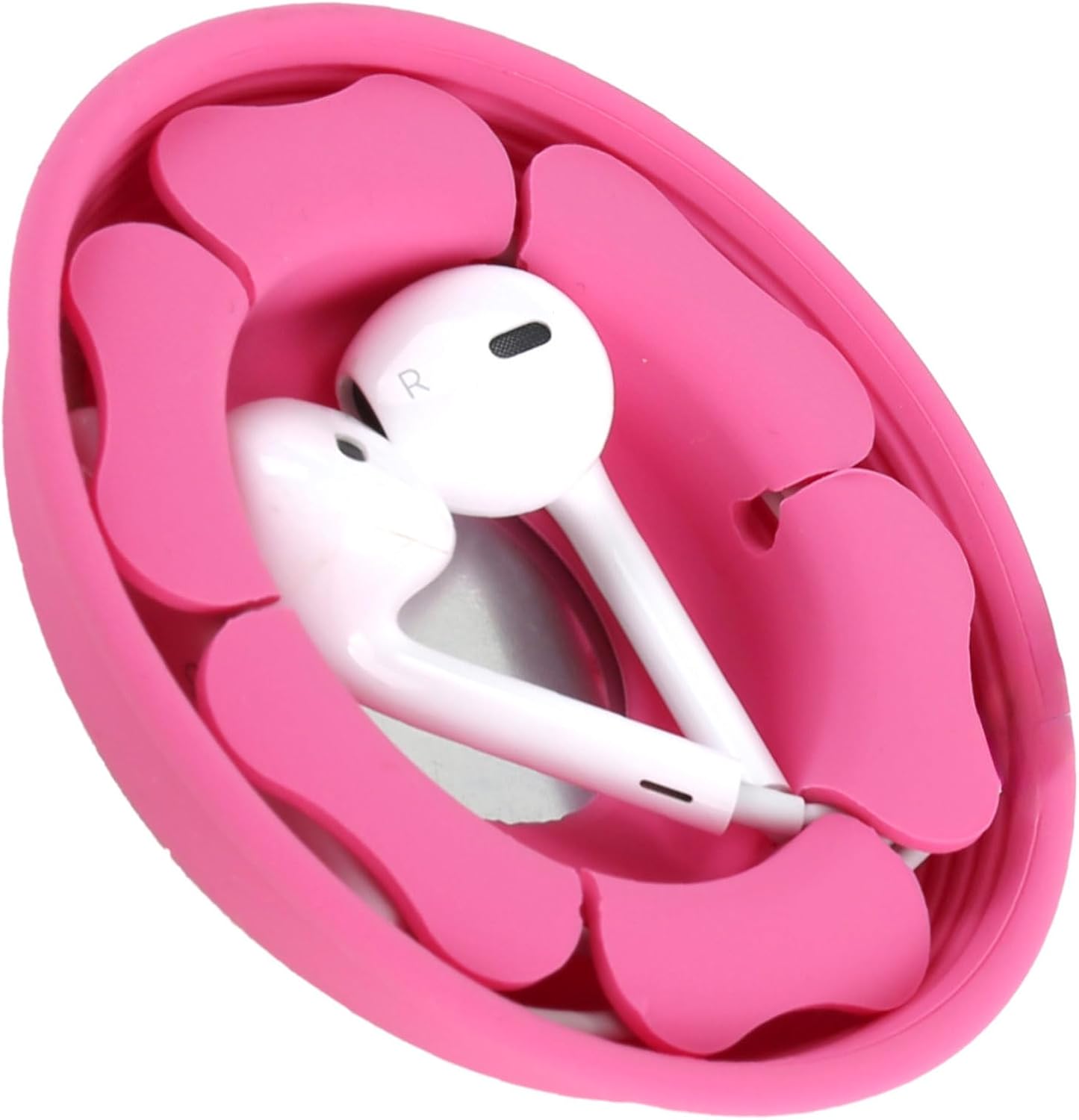 MAIRUI Wired Earbud Case Earphone Headphone Cord Organizer Earbuds Wrap Soft Silicone Magnetic Holder Storage Tangle Free Cable Winder(Red)
