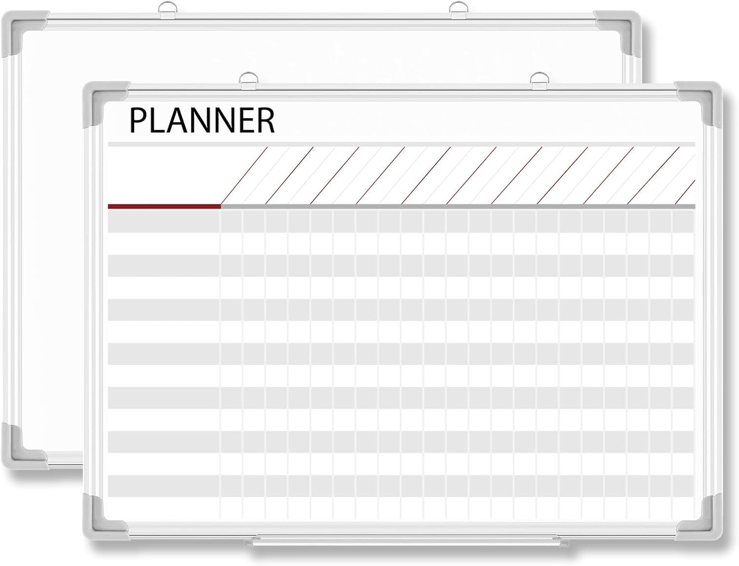 Lincia Aluminum Frame Dry Erase Board with Lines, Double Sided Wall-Mounted Whiteboard for Scheduling, to Do Lists & Weekly Planning, Reusable Calendar for Home & Work(Project Planning Board,24"x18")