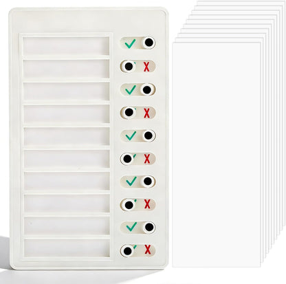 Dry Erase Chore Chart, Standable Whiteboard Checklist Board, ADHD Tools for Kids to Do List Checklist Task Board, Reusable My Chores Checklists Task Boards for Refrigerator, Wall, Desk with 10 Sliders