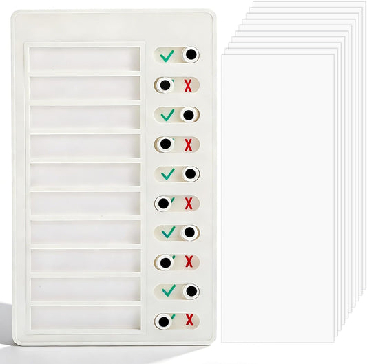 Dry Erase Chore Chart, Standable Whiteboard Checklist Board, ADHD Tools for Kids to Do List Checklist Task Board, Reusable My Chores Checklists Task Boards for Refrigerator, Wall, Desk with 10 Sliders