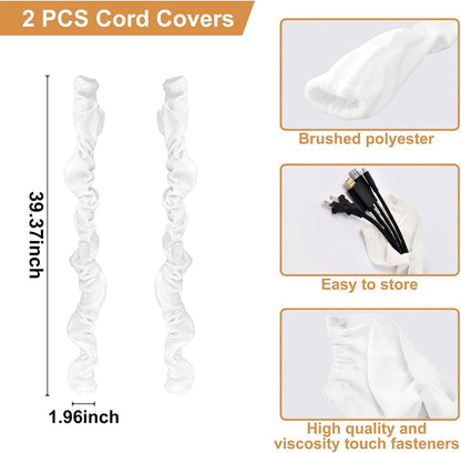 Chandelier Cord Cover Gray 2 Pack with Touch Fasteners,70.8inches Brushed Polyester Fabric Chain Sleeve for TV Cord Cover Decorative Wire Hider Easy Install Convenient for Wire Management
