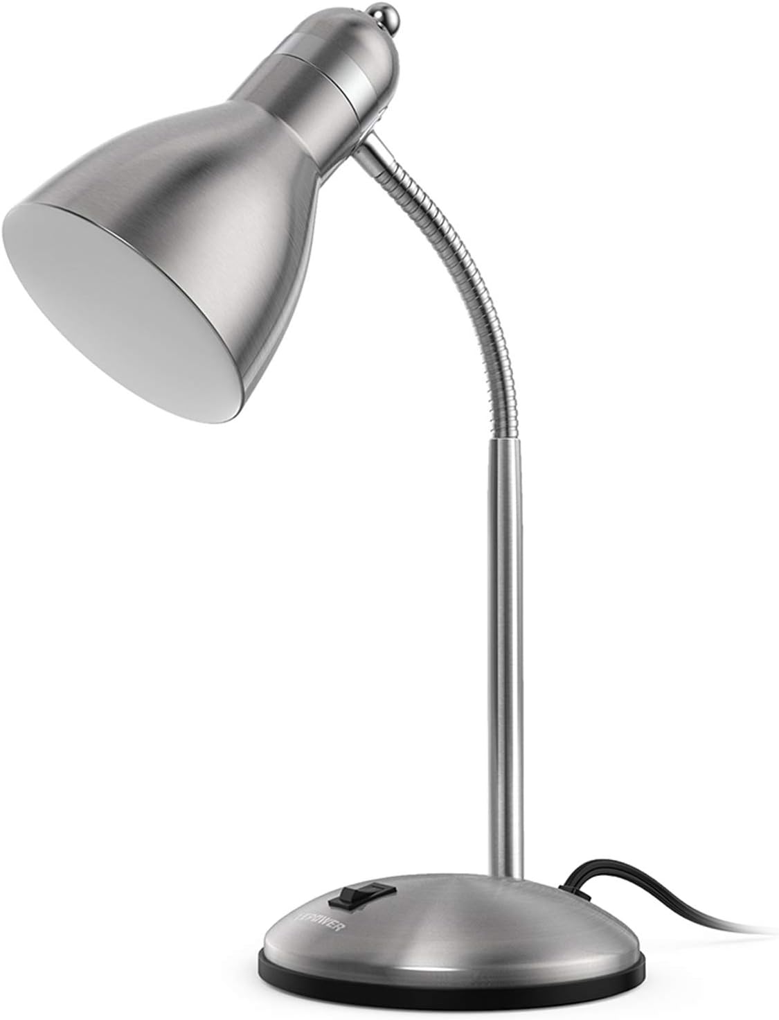 LEPOWER Metal Desk Lamp, Eye-Caring Table Lamp, Study Lamps with Flexible Goose Neck for Bedroom, Home Office (Matte Black)
