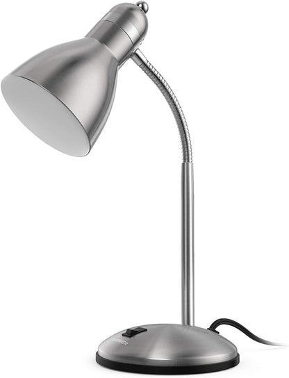 LEPOWER Metal Desk Lamp, Eye-Caring Table Lamp, Study Lamps with Flexible Goose Neck for Bedroom, Home Office (Matte Black)