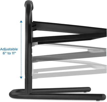 Mount-It! Height Adjustable Foot Rest for Standing and Sitting, Freestanding Under The Desk Footrest with Handle and Six Height Settings, Anti-Slip Padded Surface,Black