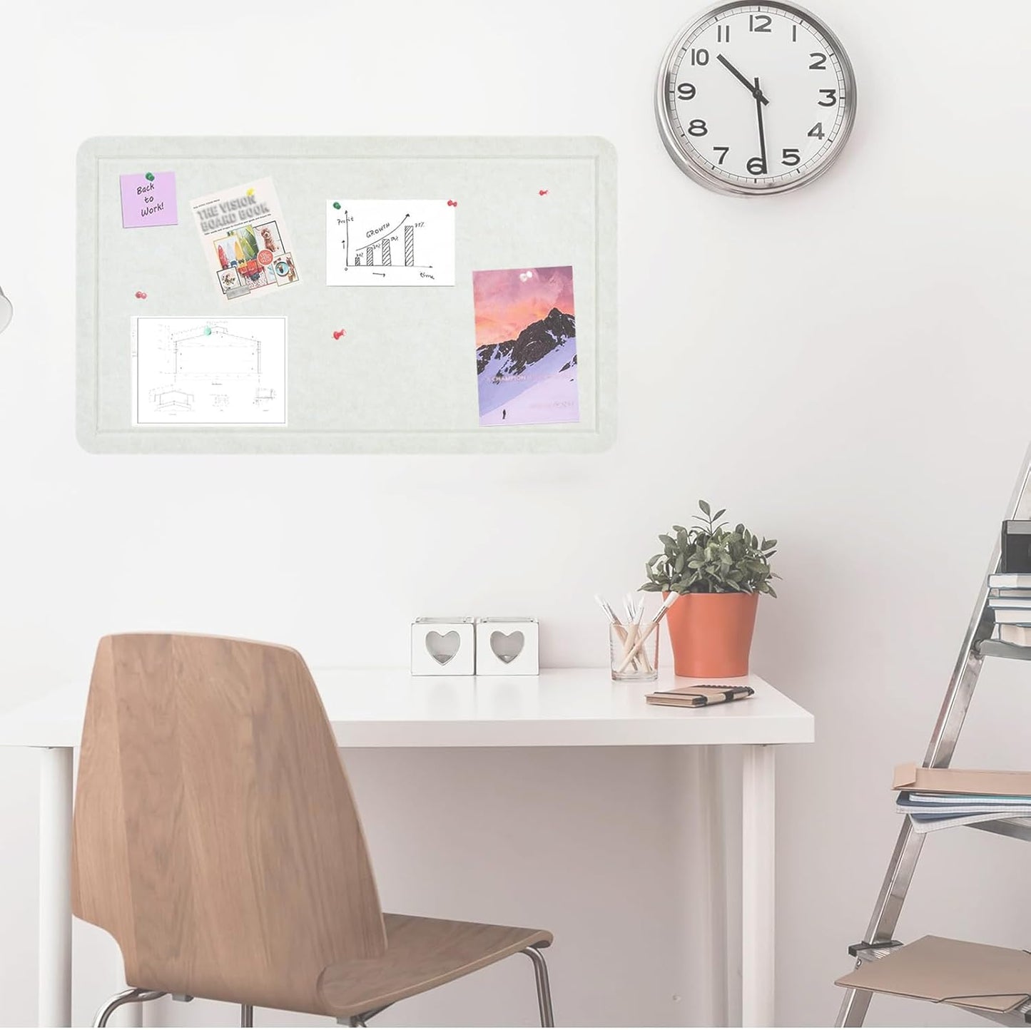 Vuzvuv Black 28"x16" Large Cork Board with 50 Push Pins & Sticky Notes, Self-Adhesive Bulletin Board for Wall, Felt Pin Vision Board for Paste Notes,Schedules Offices Home