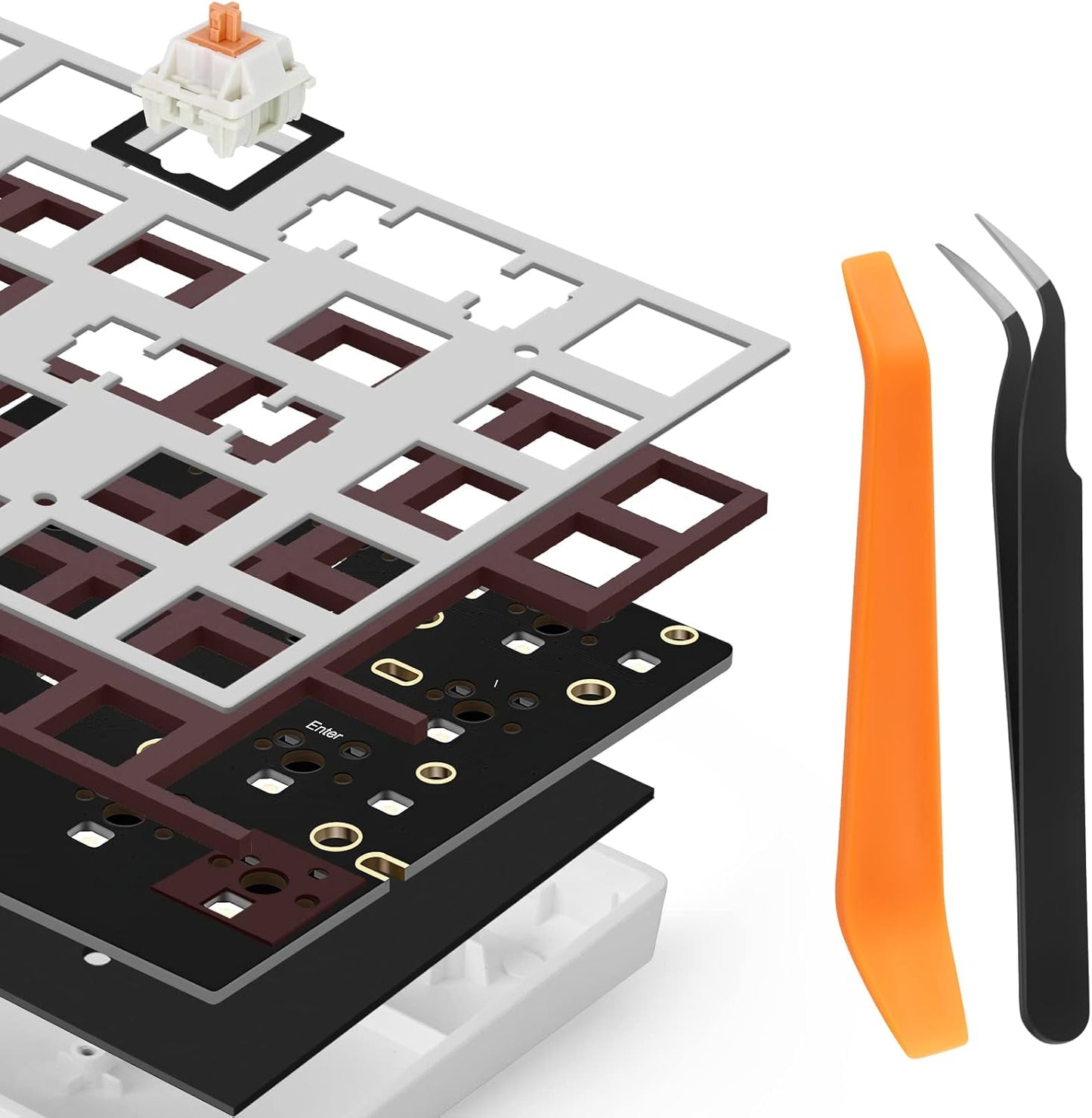 Poron Keyboard PCB Foam 84 Layout, Poron Switch Pads 120Pcs and Keyboard Sound Dampeners