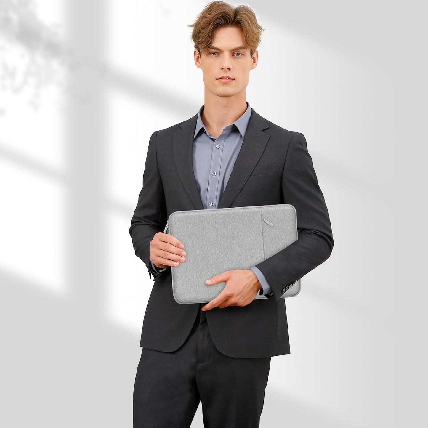 MOSISO Laptop Case 15 inch, 15 inch Laptop Sleeve Compatible with MacBook Air M5 A3448 M4 A3241 M3 A3114 M2 A2941 2026-2023, Dell XPS, Polyester Vertical Computer Sleeve Bag with Pocket, Black - Colors B