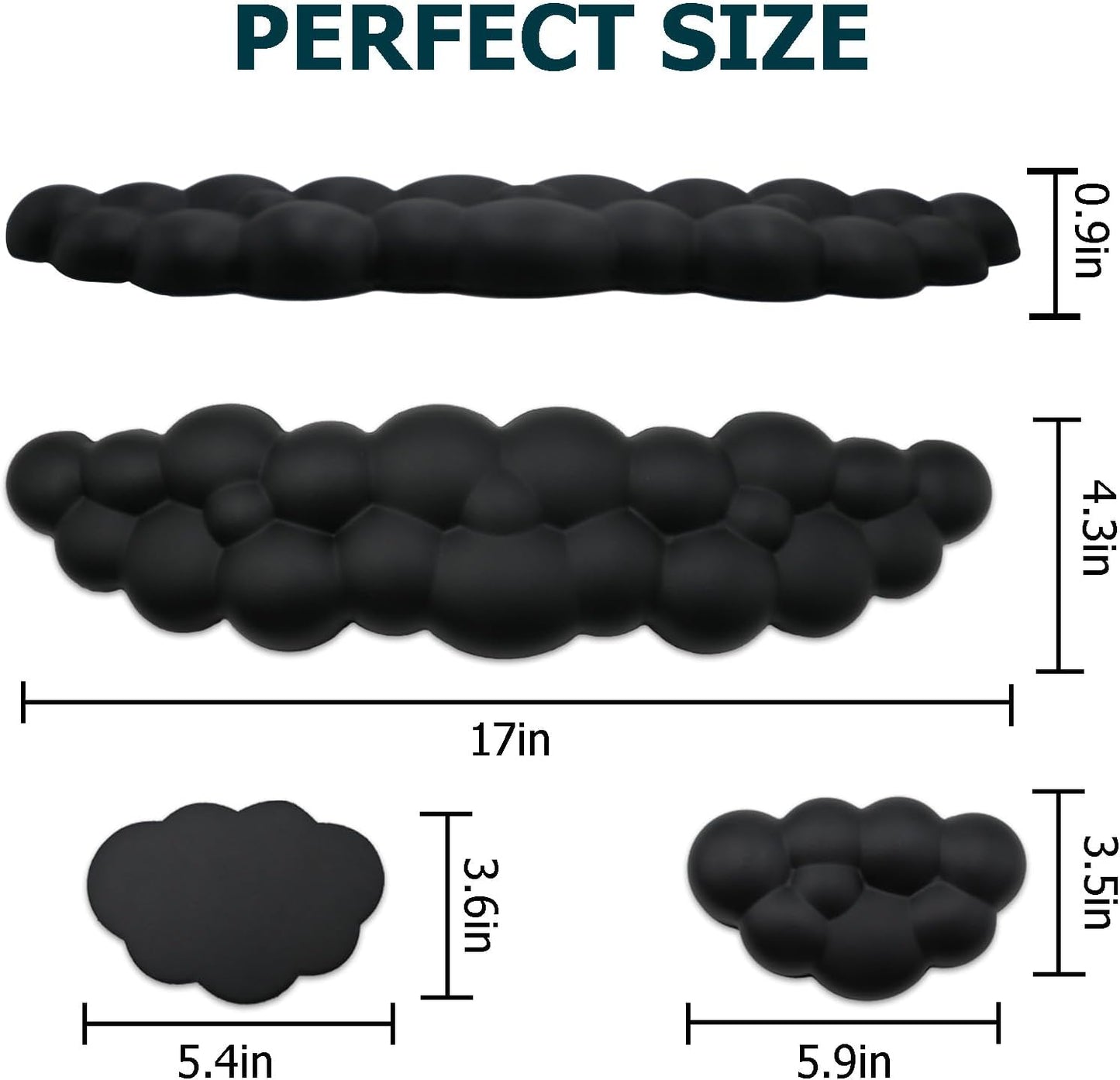 Cloud Wrist Rest Keyboard, PU Leather Memory Foam Wrist Rest for Computer Keyboard, Ergonomic Keyboard Wrist Rest and Cute Mouse Wrist Rest for Gaming,Office,Computer,Typing Pain Relief,Pastel Green