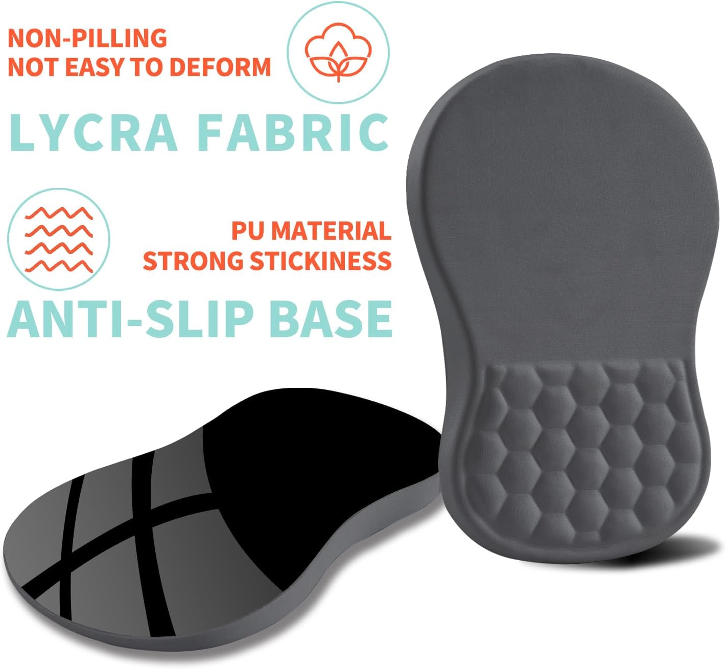 Ergonomic Mouse Pad Wrist Support with Memory Foam Massage Bulge, Carpal Tunnel Pain Relief Mousepad Wrist Rest for Mouse(12x8 inch, Silver Gray Light Purple)