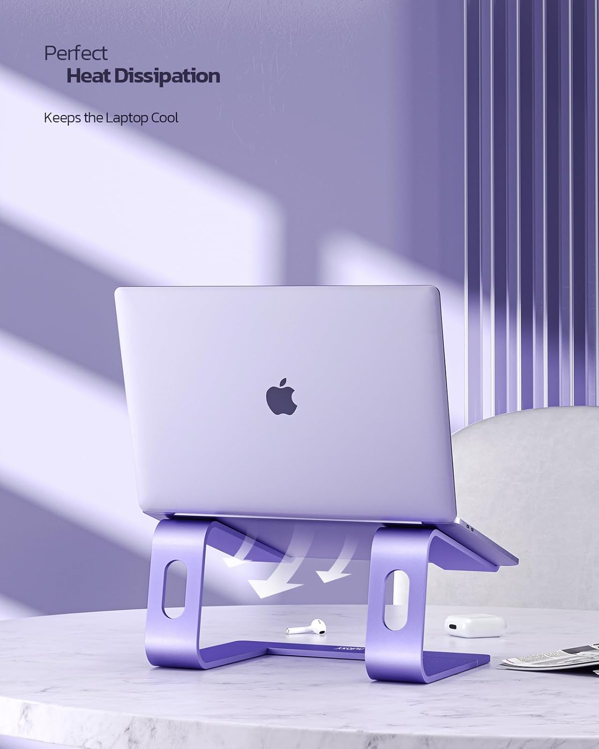 Nulaxy All-Aluminum Laptop Stand for Desk, Ergonomic Detachable Ventilated Cooling Computer Riser, Anti-Slip Design Notebook Holder Compatible with All 10-16" Laptops (MacBook, Dell XPS, HP, Lenovo)