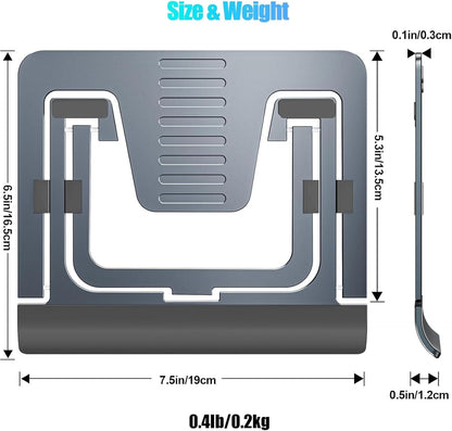 Portable Monitor Stand for Desk, Drawing Tablet Stand Ergonomic 8-Level Adjustable Height Travel Foldable Aluminum Alloy Desktop Tablet Holder for Home,Office or Travel