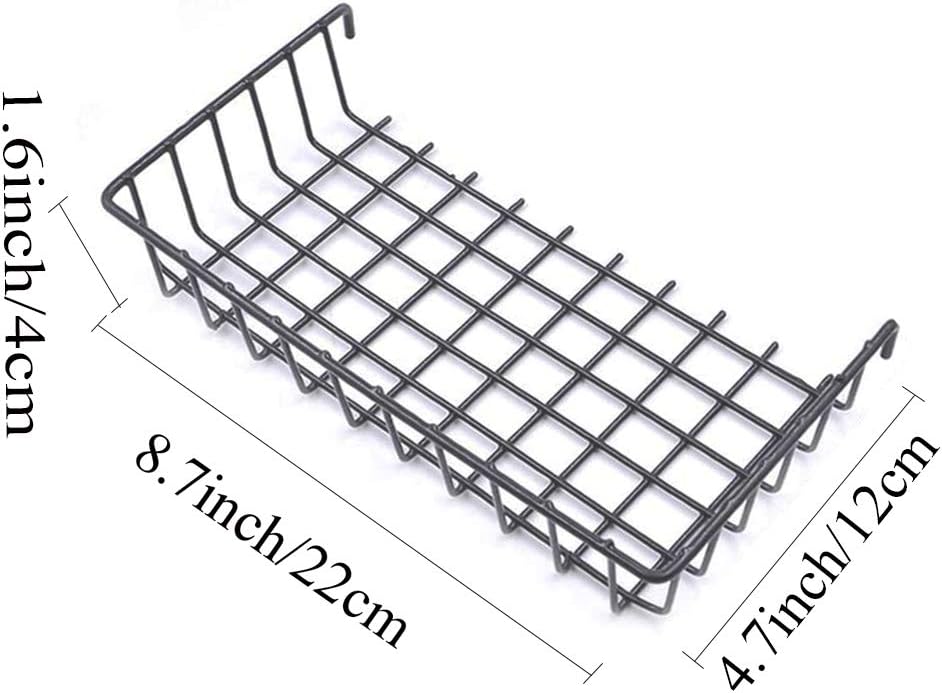 Wall Grid Accessories Wire Grid Baskets Shelf Organizer for Grid Panel Board, 2 Pack