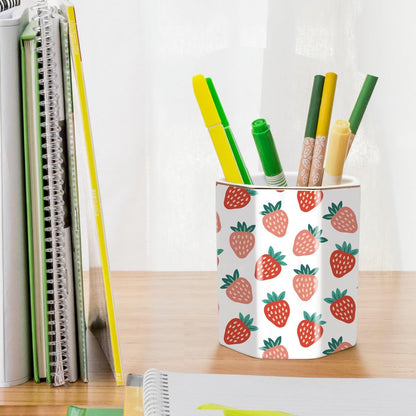 Pen Holder, Pencil Holder for Desk, Marble Desk Organizer Cute, Durable Ceramic Pencil Cup, Decorative Makeup Brush Holder Cup, Stationery Holder for Office, Home, Gray Marble