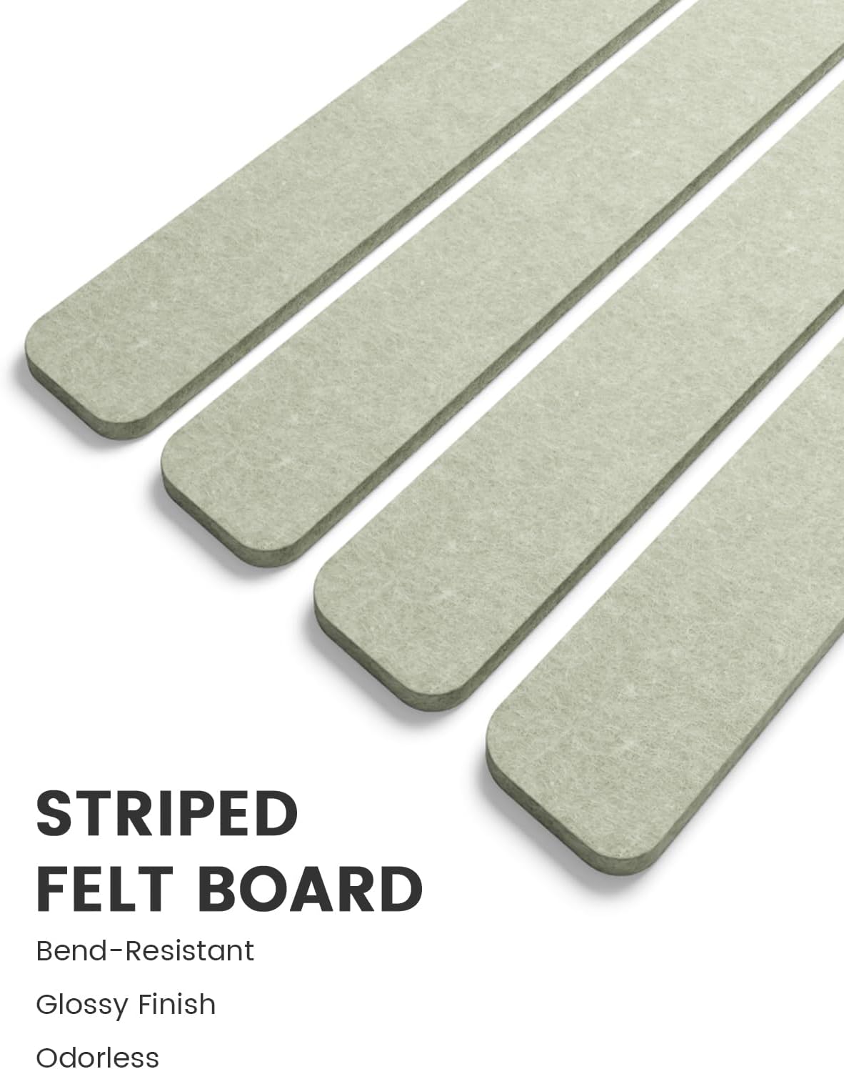 Fluxynara Cork Board Alternative Felt Strip Board 8-Pack 13"x2", Office Pin Board with 50 Push Pins, Adhesive Install for Bedroom Door & Home Office(Linen Dusk)